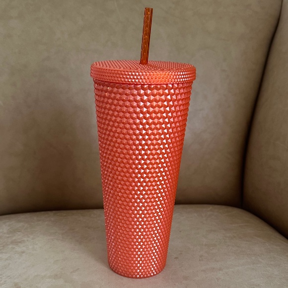 Starbucks Limited Edition 24 oz. Orange Pearl Studded Tumbler Fall/Halloween - Picture 3 of 6